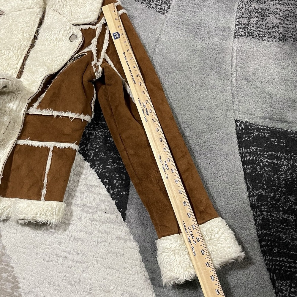 Regent & Company Jacket Faux Suede Women Medium Western Shearling Line Coat Yoke - Picture 10 of 16